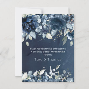 Cascading Peonies Wedding Vielen Dank Dankeskarte