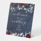 Cascading Peony Burgundy Marine Willkommen bei Hoc Sockelschild (Vorderseite)