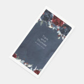 Cascading Peony Burgundy Navy Hochzeit Serviette (Ecke)