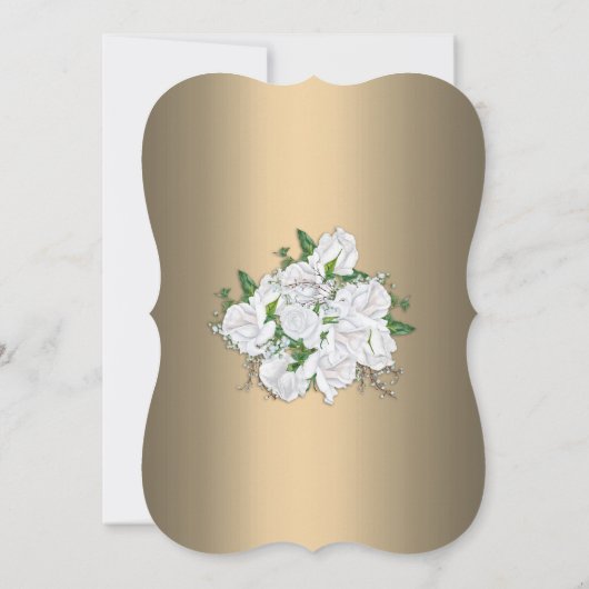 Cascading Rose Elegante Hochzeit Einladung (Rückseite)