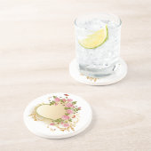 Cascading Rose Gold Heart Sandstein Untersetzer (Seite)