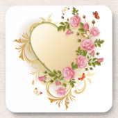 Cascading Rose Gold Heart Untersetzer (Vorderseite)