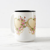 Cascading Rose Gold Heart Zweifarbige Tasse (Vorderseite Links)