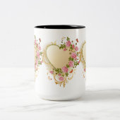 Cascading Rose Gold Heart Zweifarbige Tasse (Mittel)
