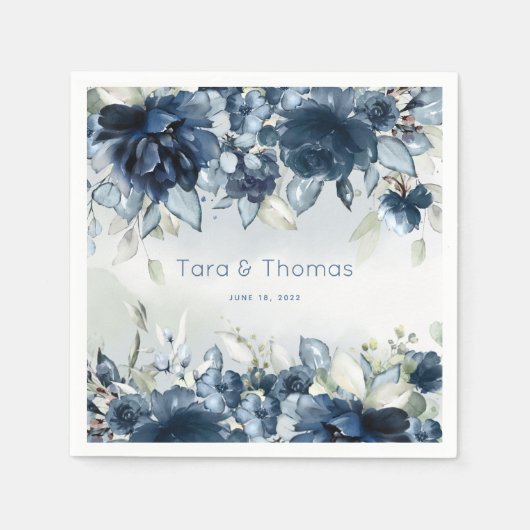 Cascading Rose Hochzeit Cocktail Napkins Serviette (Vorderseite)