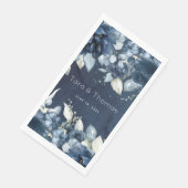 Cascading Rose Hochzeit Long Navy Dinner Napkin Serviette (Ecke)