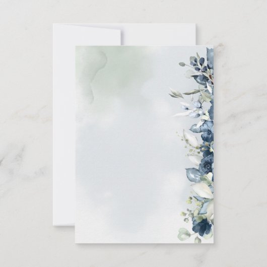 Cascading Rose Wedding 3 Meal Choice RSVP Card (Rückseite)