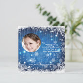 Cascading Snowflakes Foto Feiertagskarte (Stehend Vorderseite)