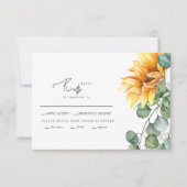 Cascading Sonnenblumen Grüne Hochzeit RSVP Karte (Vorderseite)