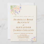 Cascading Wildflower Canopy Bouquet Pastel Wedding Einladung (Vorderseite)