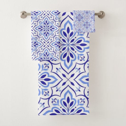 Cascais Elegance Delicate Blue Mediterranean Badhandtuch Set (Insitu)