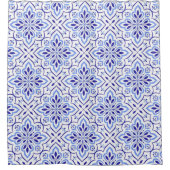 Cascais Elegance Delicate Blue Mediterranean Duschvorhang (Vorderseite)