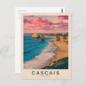 Cascais, Portugal Beach Postkarte (Vorne/Hinten)