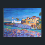 Cascais Portugal Leuchtturm Portugiesische Landsch Postkarte<br><div class="desc">Schöne Ölmalerei der Landschaft in Cascais, Portugal. Das berühmte Leuchtturm, Portugal. Ich malte diese wunderschöne Öllandschaft für meinen portugiesischen Schwiegersohn, der Portugal Liebe und aus seiner Lieblingsecke in Cascais ein Souvenir hätte, d.h. ein Kap mit Museum und dem berühmten Leuchtturm von St. Marty. Cascais ist eine kleine Stadt am Meer,...</div>