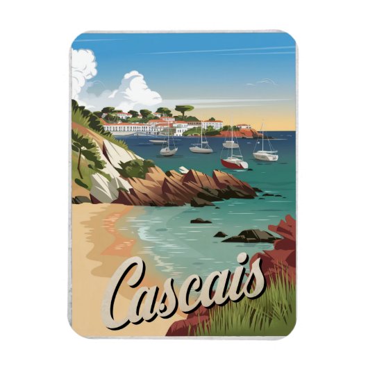 Cascais Portugal Vintag Magnet (Vertikal)