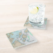 ⚓️ Casco Bay Authentisches Seekartenbuch Glasuntersetzer (Schrägansicht)