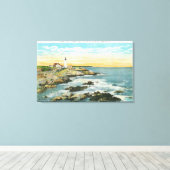 Casco Bay Blick auf das Leuchtturm Portland Head Leinwanddruck (Insitu (Holzboden))