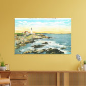 Casco Bay Blick auf das Leuchtturm Portland Head Leinwanddruck (Insitu (Wohnzimmer))