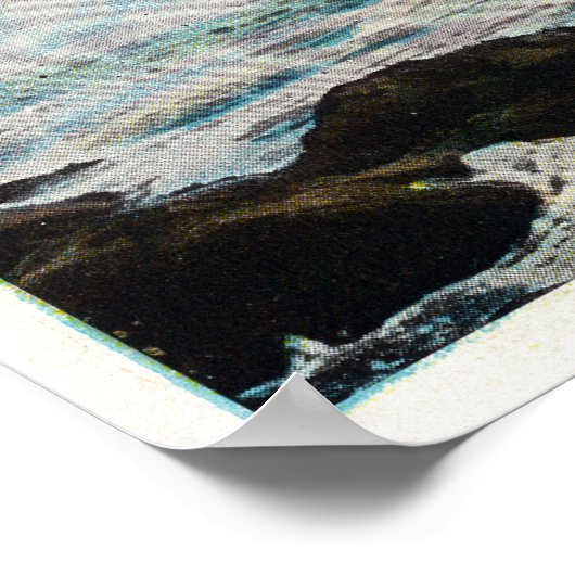 Casco Bay Blick auf Surf und Felsen Poster (Ecke)