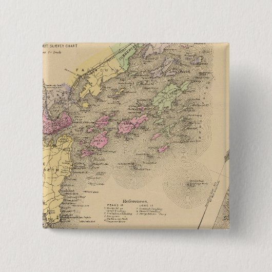 Casco Bay Karte Button (Vorderseite)