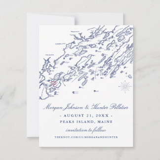 Casco Bay Maine Save the Date Karte