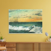 Casco Bay, MaineShip in der Bucht bei Sunrise Leinwanddruck (Insitu (Wohnzimmer))