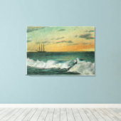 Casco Bay, MaineShip in der Bucht bei Sunrise Leinwanddruck (Insitu (Holzboden))