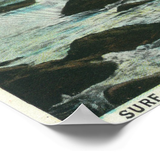 Casco Bay, MaineSurf und Beach Rocks Poster (Ecke)