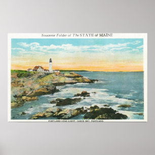 Casco Bay View of the Portland Head Lighthouse Poster