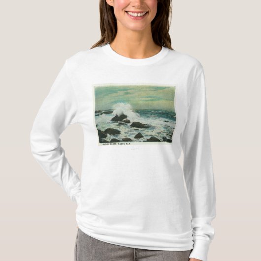 Casco Bucht, MaineSurf und Strand-Felsen T-Shirt (Vorderseite)