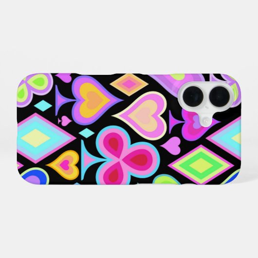 Case - "Card Suits" iPhone 16 Hülle (Rückseite (Horizontal))