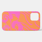 Case für das iPhone mit abstrakt-rosa Monogramm-Ca (Rückseite (Horizontal))