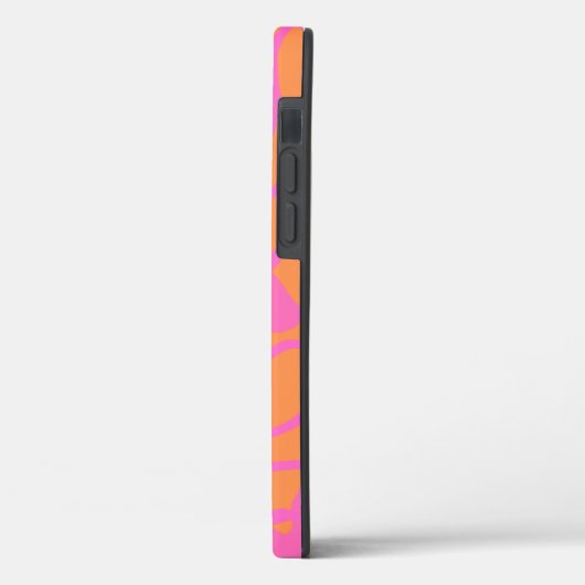 Case für das iPhone mit abstrakt-rosa Monogramm-Ca (Rückseite / Links)