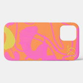 Case für das iPhone mit abstrakt-rosa Monogramm-Ca (Rückseite (Horizontal))