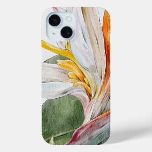 Case für iPhone 15 - Exotische Wasserfarben-Blume