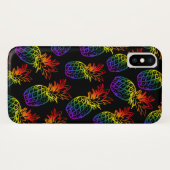 Case für iPhone/iPad mit Regenbogenananas. (Rückseite (Horizontal))