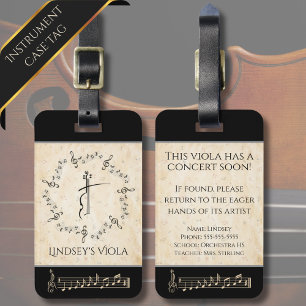 Case Luggage Tag der Musikerin Viola Instrument Gepäckanhänger