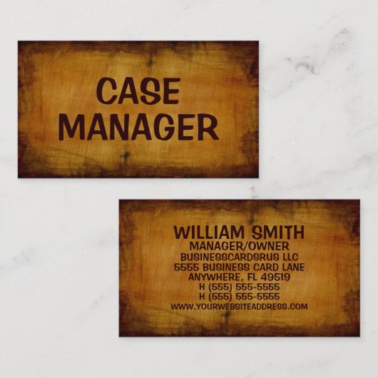 Case Manager Antike Visitenkarte (Vorne/Hinten)