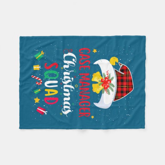 Case Manager Christmas Squad Santa Hat Matching Pr Fleecedecke (Vorderseite (Horizontal))