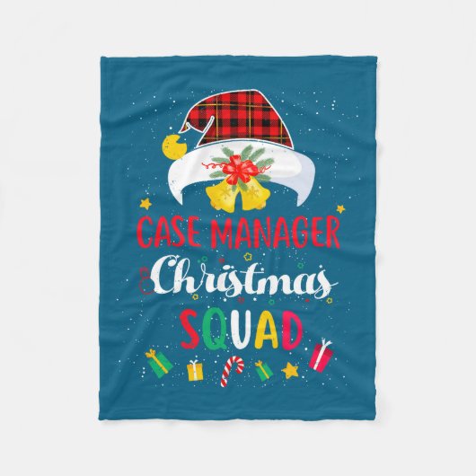 Case Manager Christmas Squad Santa Hat Matching Pr Fleecedecke (Vorderseite)