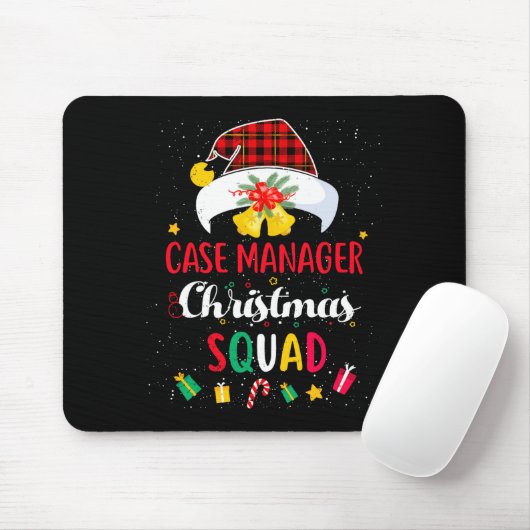 Case Manager Christmas Squad Santa Hat Matching Pr Mousepad (Mit Mouse)