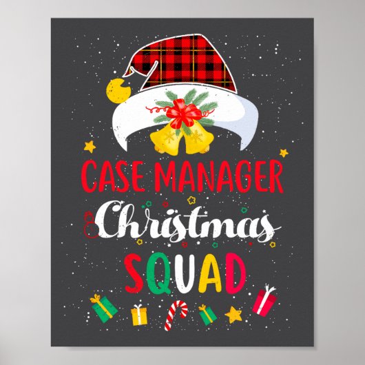 Case Manager Christmas Squad Santa Hat Matching Pr Poster (Vorne)