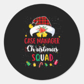 Case Manager Christmas Squad Santa Hat Matching Pr Runder Aufkleber (Vorderseite)
