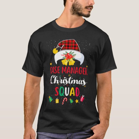 Case Manager Christmas Squad Santa Hat Matching Pr T-Shirt (Vorderseite)