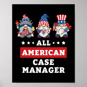 Case Manager Gnome 4. Juli Amerikanische Flagge US Poster