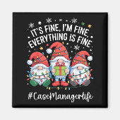 Case Manager Gnome Everything Is Fine Funny Christ Magnet (Vorne)