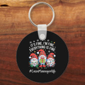 Case Manager Gnome Everything Is Fine Funny Christ Schlüsselanhänger (Vorderseite)