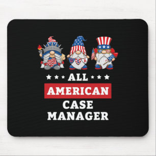 Case Manager Gnomes 4. Juli American Flag USA Mousepad