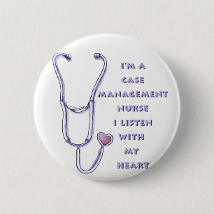Case Manager Nurse Heart Button