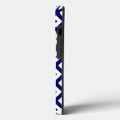 Case-Mate iPho: Navy-Blue-White-Diamant-Muster iPhone Hülle (Rückseite / Links)